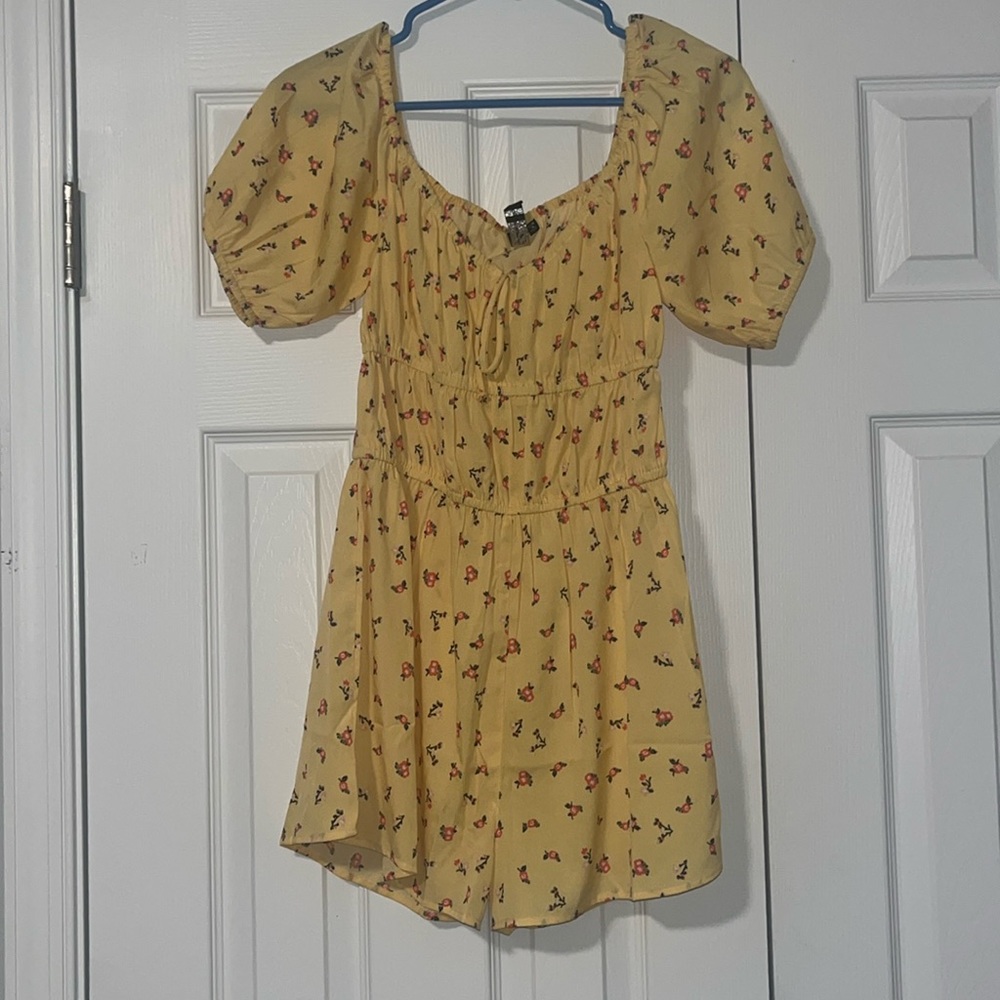 Yellow flower romper